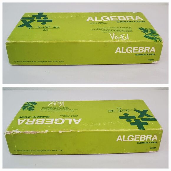 Vintage Vis-Ed Algebra Review Summary Study Flash Cards Educational Math Prep - Picture 7 of 10